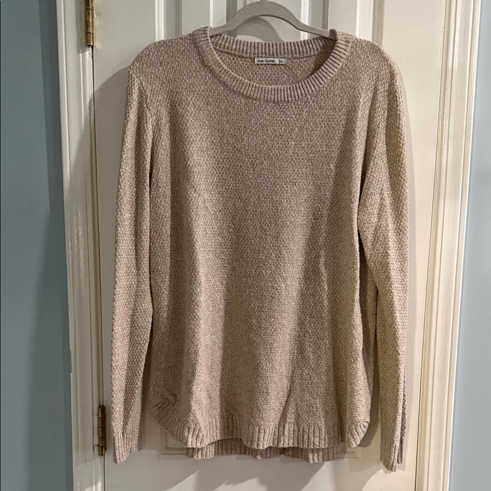 Pink Clover Light Tan Crew Neck Sweater